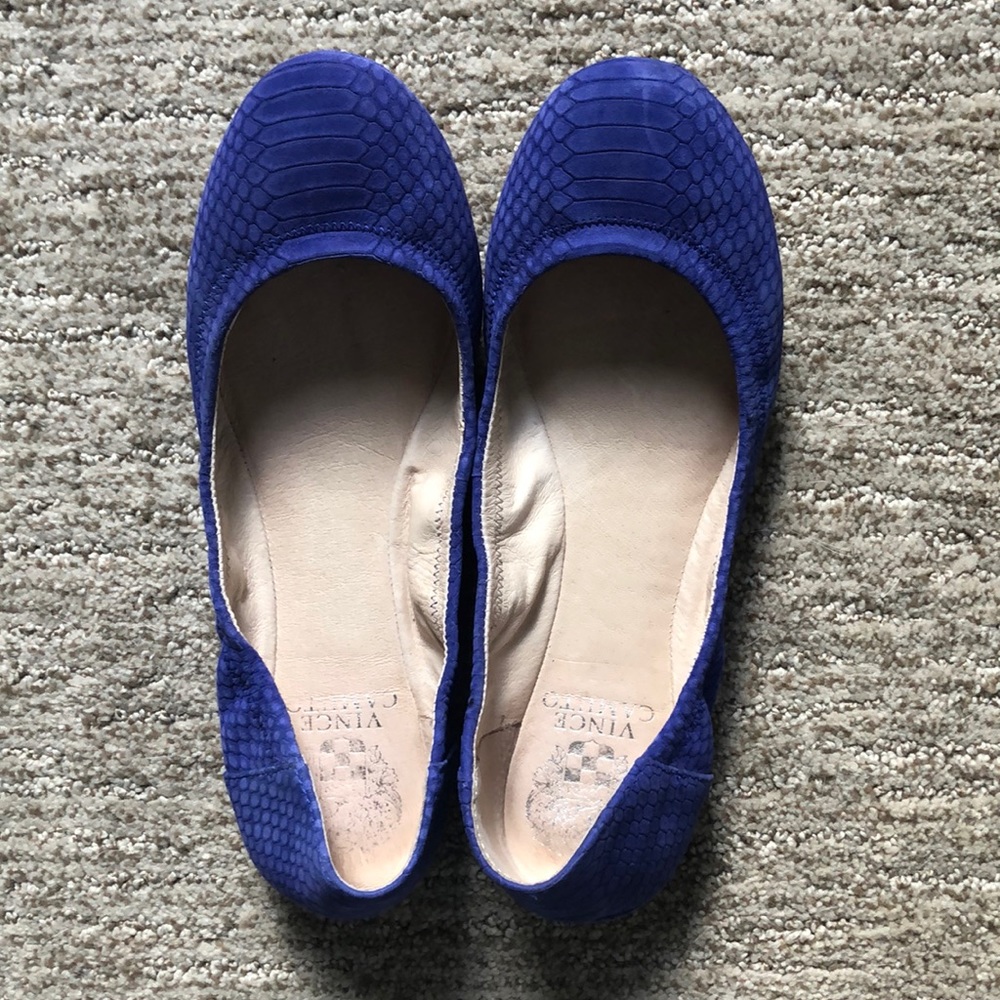 Vince Camuto Atlantic Blue Snake Ellen Flats
